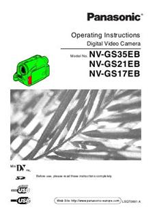 Panasonic NV GS 17 EB manual. Camera Instructions.